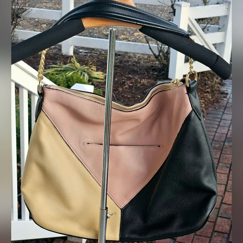 VICTORIA'S SECRET Blush Colorblock HOBO BAG shoulder bag purse Msrp $78 OOS